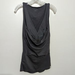 Lalabu Womens Shirt Medium Gray Baby Soothe Carrier Tank Sleeveless V Neck